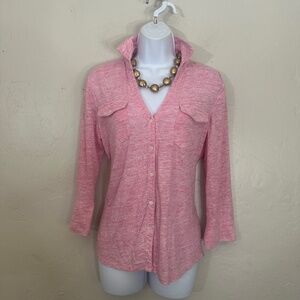 J. McLaughlin Pink Button-Up Blouse